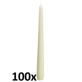 100 stuks kwaliteits gotische kaarsen van Bolsius kleur ivoor