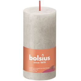 Bolsius lichtgrijs rustiek stompkaarsen 100/50 (30 uur) Eco Shine Sandy Grey