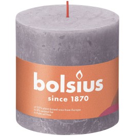 Bolsius paars rustiek stompkaarsen 100/100 (62 uur) Eco Shine Frosted Lavender