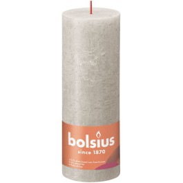 Bolsius lichtgrijs rustiek stompkaars 190/68 (85 uur) Eco Shine Sandy Grey