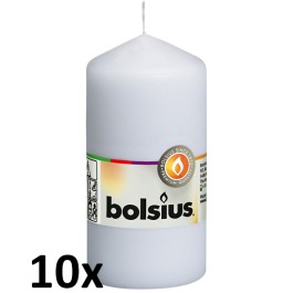 10 stuks witte stompkaarsen 120/60 van Bolsius extra goedkoop in een voordeel verpakking