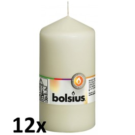 12 stuks ivoor stompkaarsen 130/70 van Bolsius extra goedkoop in een voordeel verpakking