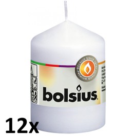 12 stuks witte stompkaarsen 80/58 van Bolsius extra goedkoop in een voordeel verpakking