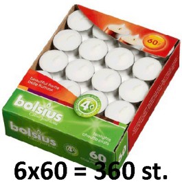 360 stuks witte 4 uur waxinelichtjes 18/38 Bolsius ( 6 dozen met 60 stuks )