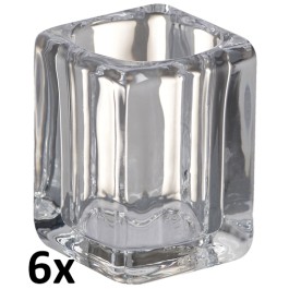 6 stuks Bolsius square glazenhouders voor clear cups en theelichtjes