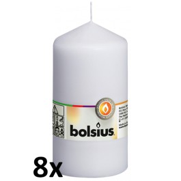 8 stuks wit stompkaarsen 130/70 van Bolsius extra goedkoop in een voordeel verpakking