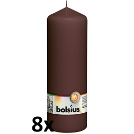 8 stuks bruin stompkaarsen 200/70 van Bolsius extra goedkoop in een voordeel verpakking