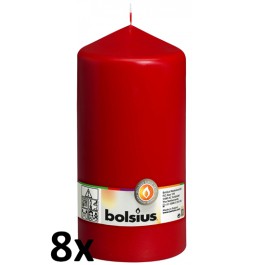8 stuks rood stompkaarsen 200/100 van Bolsius extra goedkoop in een voordeel verpakking