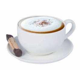 6 stuks Cappuccino koppen met schotels - wit - 200 ml