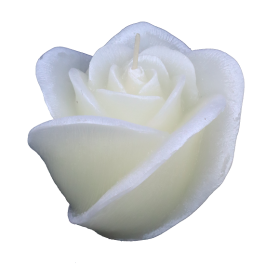 Ivoor roos figuurkaars met vanille geur
