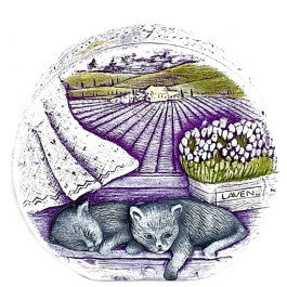 Ronde violet lavendel geurkaars 115/115/40 (17 uur)