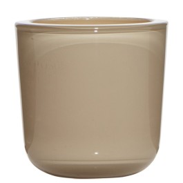 Transparant cappuccino bruin glazen refill kaarsen- en theelichtjes houder 75/75