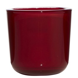 Transparant wijnrood glazen refill kaarsen- en theelichtjes houder 75/75