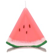 Watermeloen punt - schijf geurkaars 130/125/12 op standaard (4 uur)