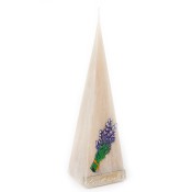 Beige lavendel provence piramide kaars 230/65/65 (24 uur)