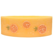Sinaasappel geurende ovale wax windlicht 95/125/270 (incl. 2 stuks 3 uurs theelichten)
