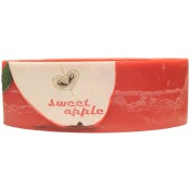 Rode appel geurdende ovale wax windlicht 95/125/270 (incl. 2 stuks 3 uurs theelichten)