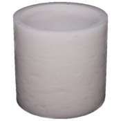 Cilindervormige witte wax windlicht 95/100 (incl. een theelicht)