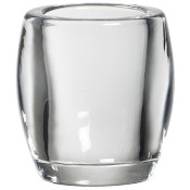 Bolsius transparant glazen clear cups refillkaarsen / waxinelichthouder ovaal 77/72