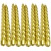 10 stuks goud gelakte swirl - spiraal kaarsen - twisted candles 230/22 (7 uur)