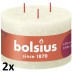 2 stuks Bolsius ivoor rustiek 3 lonten kaarsen 90/140