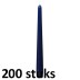 200 stuks dinerkaarsen van 24,5 cm lengte in de kleur donkerblauw, als voordeelverpakking