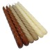 Bruin - beige - ivoor glanzend gelakte swirl - spiraal kaarsen - twisted candles 230/22 (7 uur)