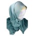 Lichtblauwe scallop rand hoofddoek/hijab (incl. beige binnenmuts)