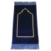 Donkerblauw met gouden pilaar reisformaat gebedsmat