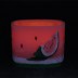 Watermeloen geurend vierkante wax windlicht in het donker