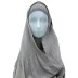 Grijze geplooide hoofddoek (incl. grijze binnenmuts)