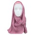 Oudroze geplooide hoofddoek (incl. roze binnenmuts)