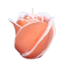 Zalm roze roos figuurkaars met mango papaja geur (30 uur)